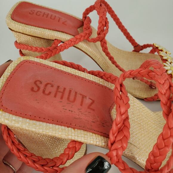 Schutz Coral Hina Atanado Leather Sandal 8.5 - Picture 9 of 12